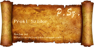 Prokl Szidor névjegykártya